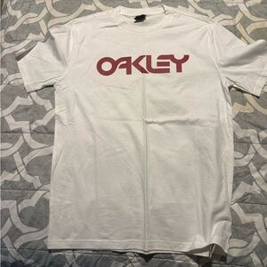 Oakley White Tee with Bold Red Print
